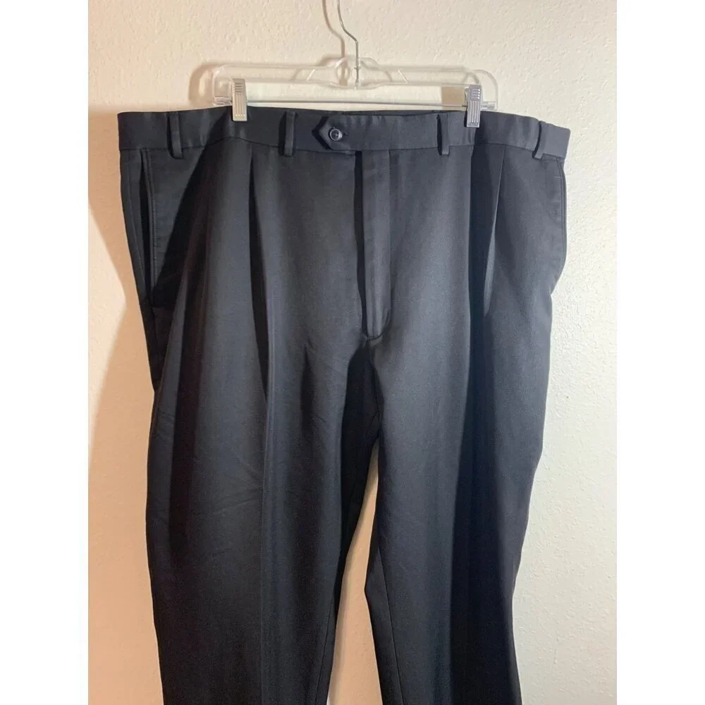 Roundtree & Yorke Travel Smart Big & Tall Mens Pants Size 44x30 Black #2-AC3